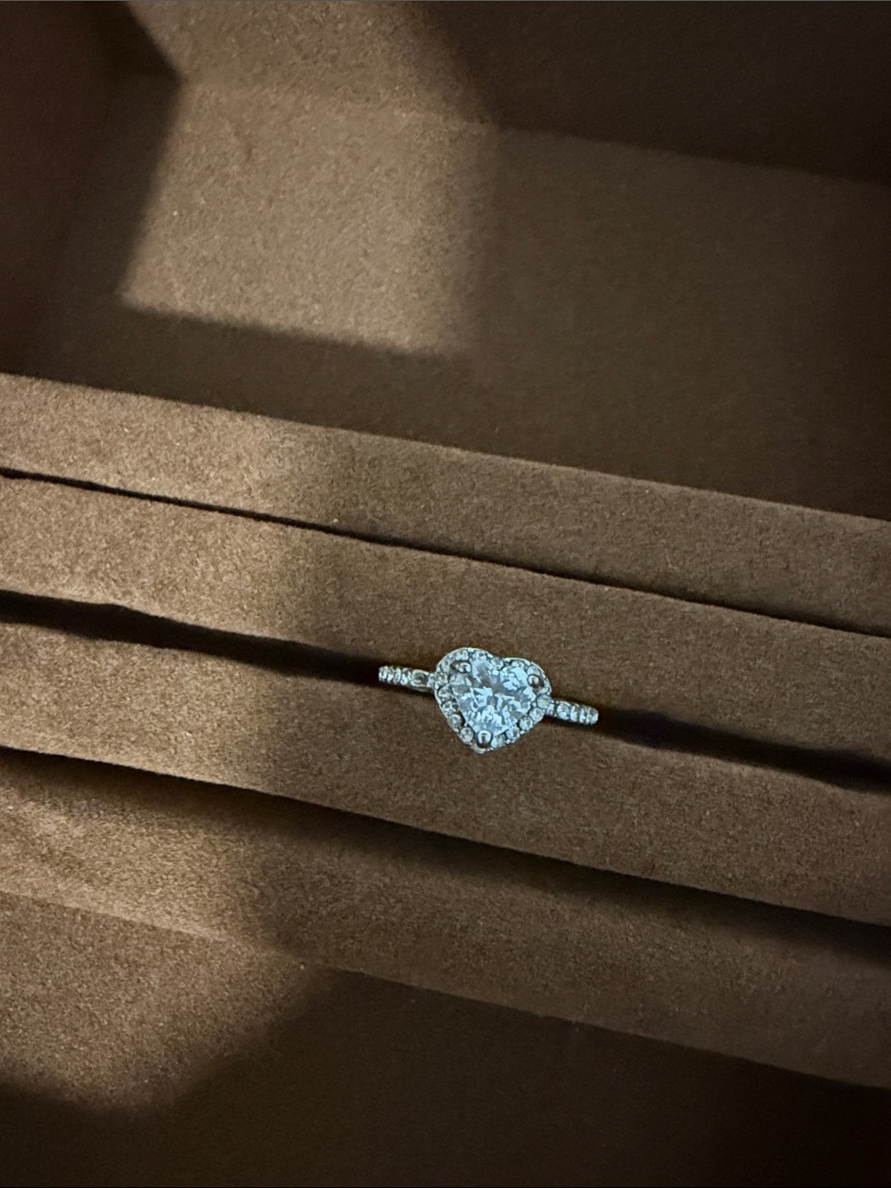 Heart Halo Pavé Ring in Silver - Unbranded